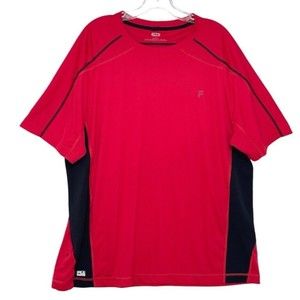 Fila Sport Men Size 2XL Short Sleeve Performance Tee Red And Black
